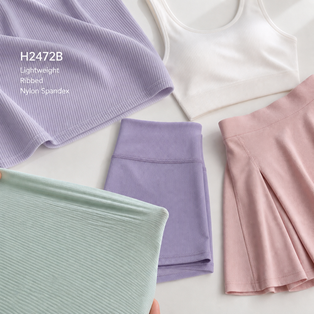 Why H2472B Lightweight Ribbed Nylon Spandex Fabric Is the Ideal Choice for Summer Athleisure and Activewear