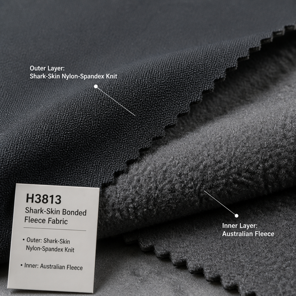 Why H3813 Shark-Skin Bonded Fleece Fabric Excels for Extreme Cold-Weather Activewear