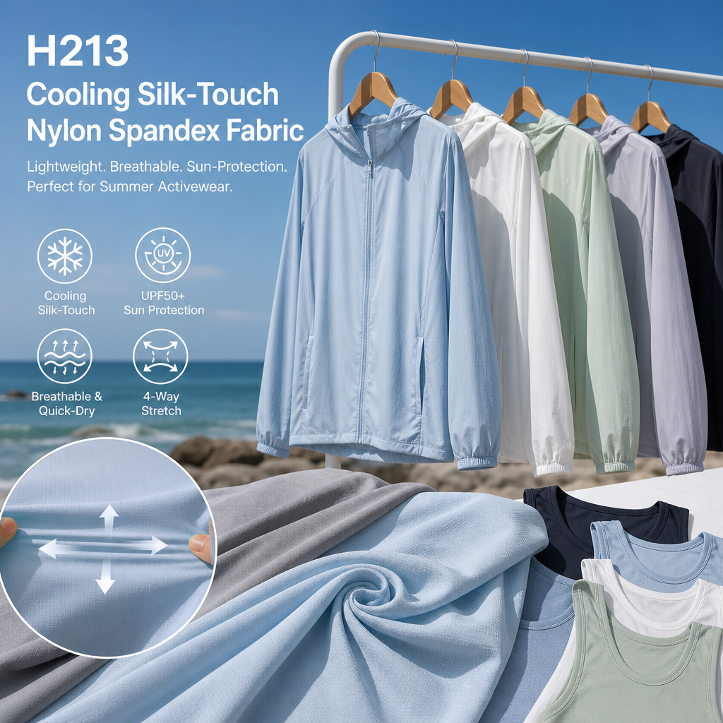 H213 Cooling Silk-Touch Nylon Spandex Fabric: The Premier Choice for Summer Sun-Protection and Activewear