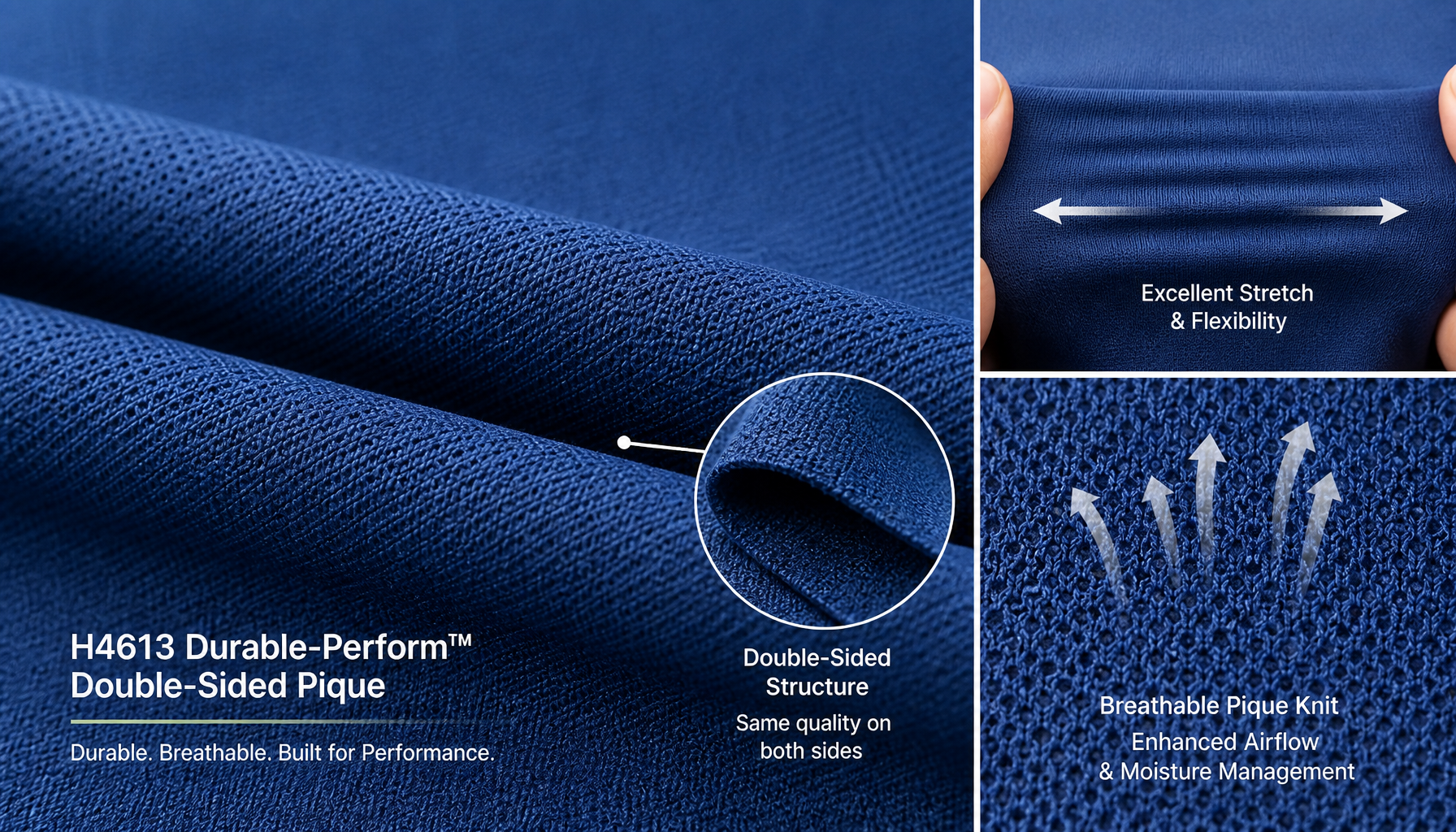 H4613 Durable-Perform™ Double-Sided Pique: A Durable Fabric for Professional Teamwear