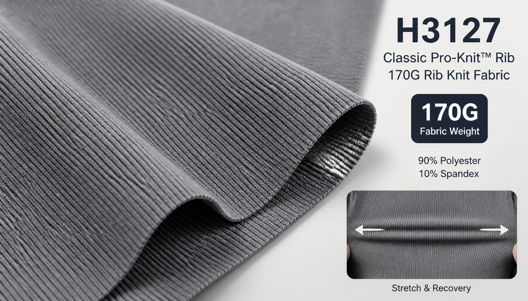 H3127 Classic Pro-Knit™ Rib: A Reliable 170G Rib Fabric for Professional Athletic Wear