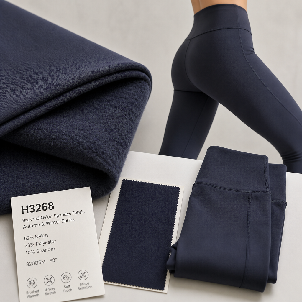Why H3268 Brushed Nylon Spandex Fabric Is the Premier Choice for Warm Winter Yoga Leggings and Cold-Weather Activewear